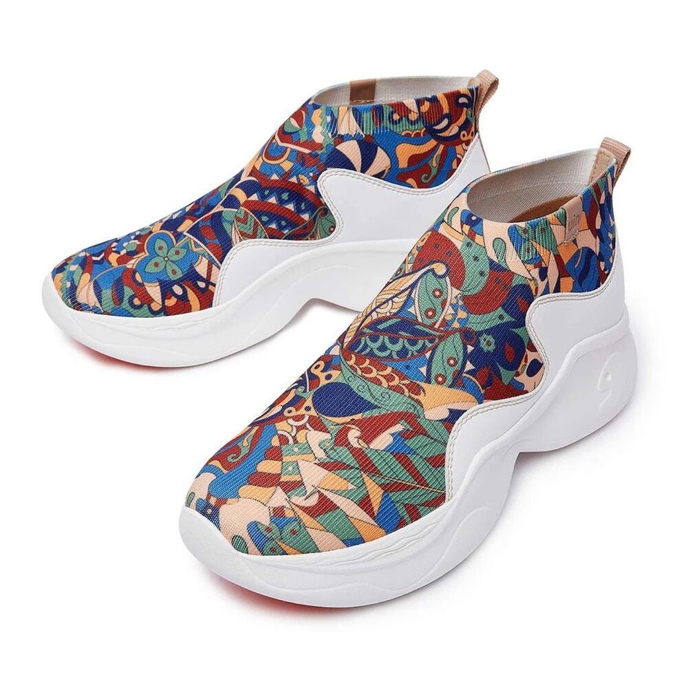 UIN Women's Walking Shoes Casual Chunky Sneaker (SUMMER-MEADOW PALMA II)
